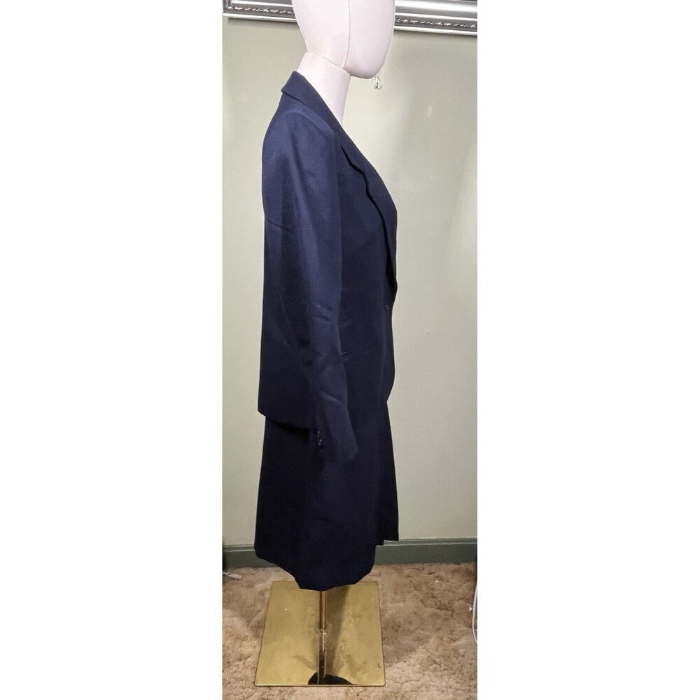 Vtg St Michael Womens 2-piece Navy Wool Sz 10 Blazer & Sz 12 Skirt Pleated Suit - Picture 7 of 16